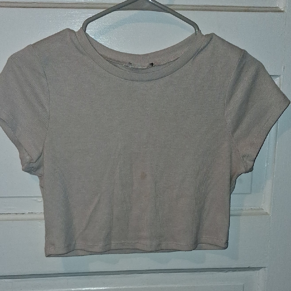Gray Cropped T-Shirt